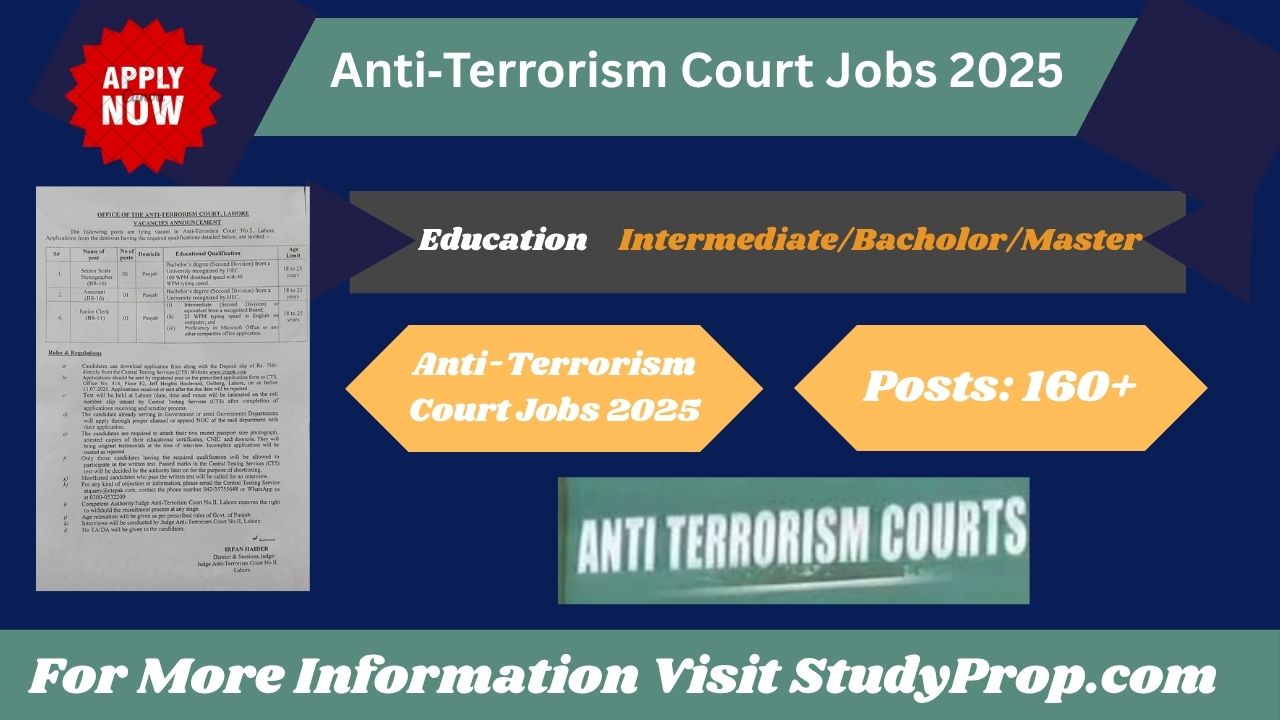 Anti‑Terrorism Court Lahore Jobs 2025